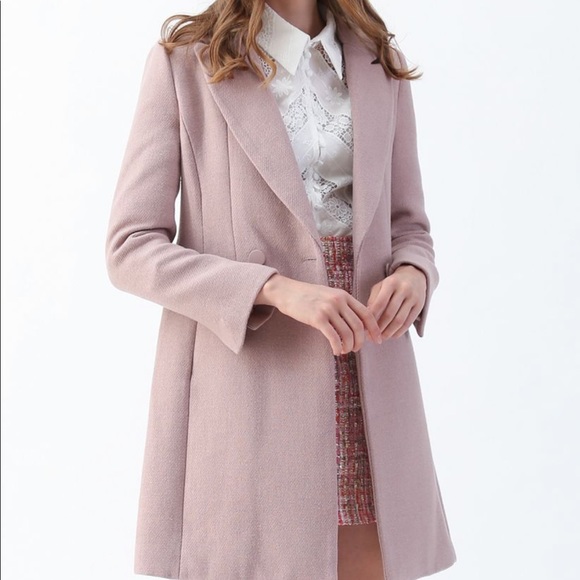Chicwish Jackets & Blazers - NEW Chicwish Pink Long Wool Blend Blazer Coat